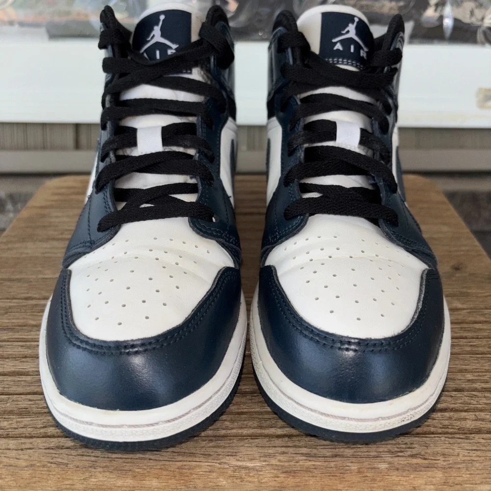 Nike Air Jordan 1 Mid Armory Navy GS Youth 6.5 Retro Sneakers Shoes 554725-411